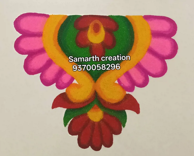 Floral Symmetry Rangoli art